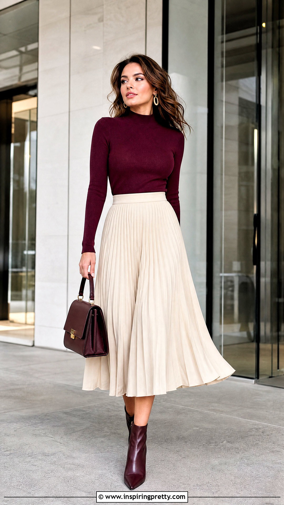 Amazon Mock Neck Top With Pleated Skirt - 50 amazon tops outfit ideas
