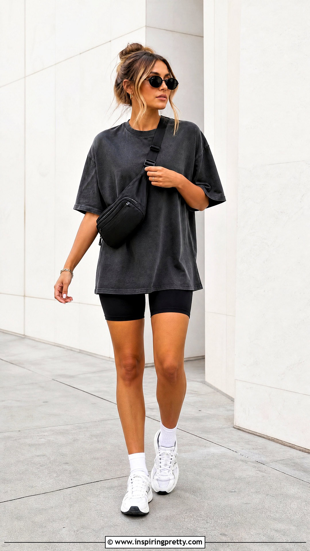 Amazon Oversized T Shirt With Biker Shorts - 50 amazon tops outfit ideas