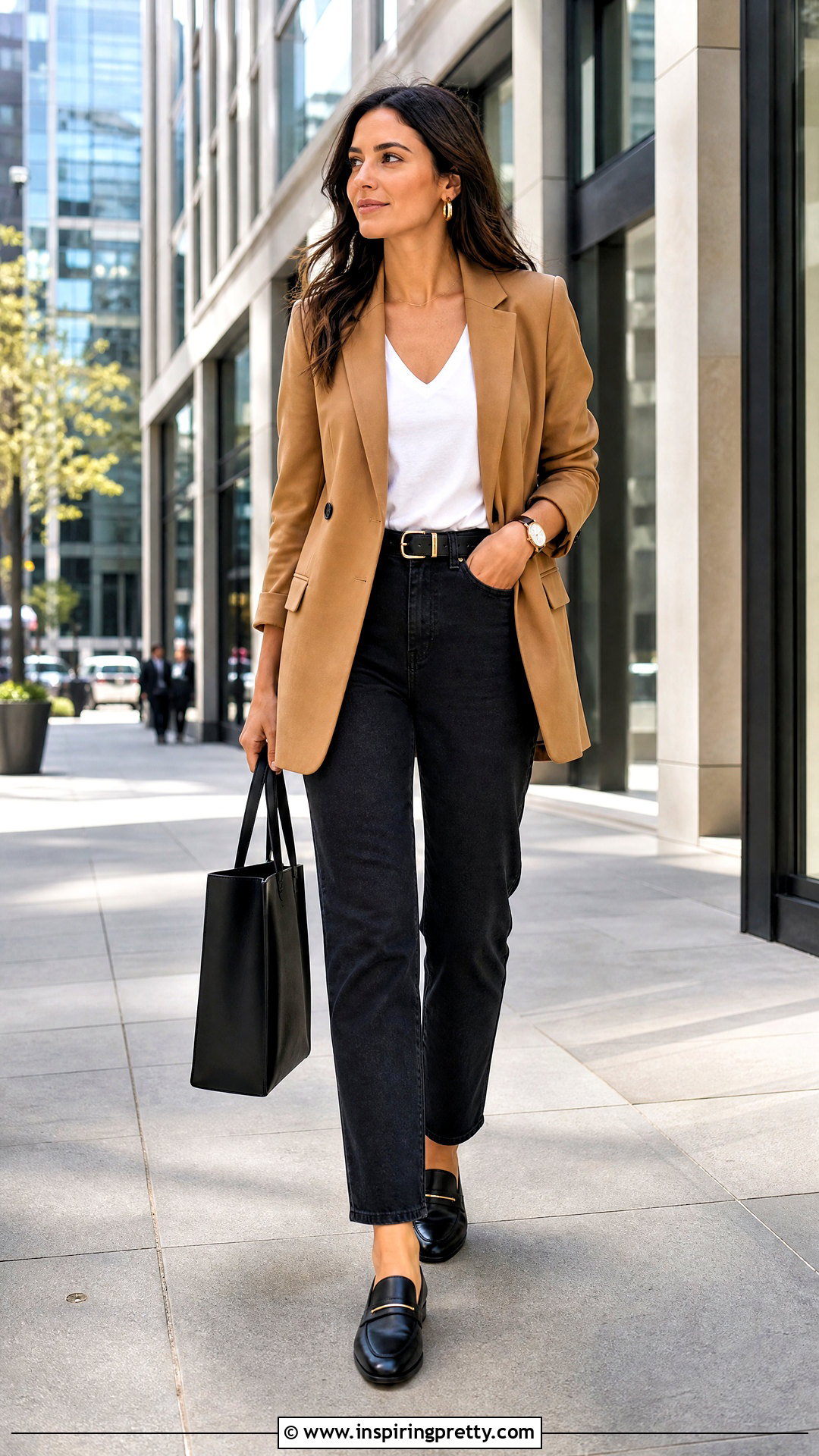 American Apparel V Neck Tee With Blazer And Jeans - 20 american apparel tops outfit ideas