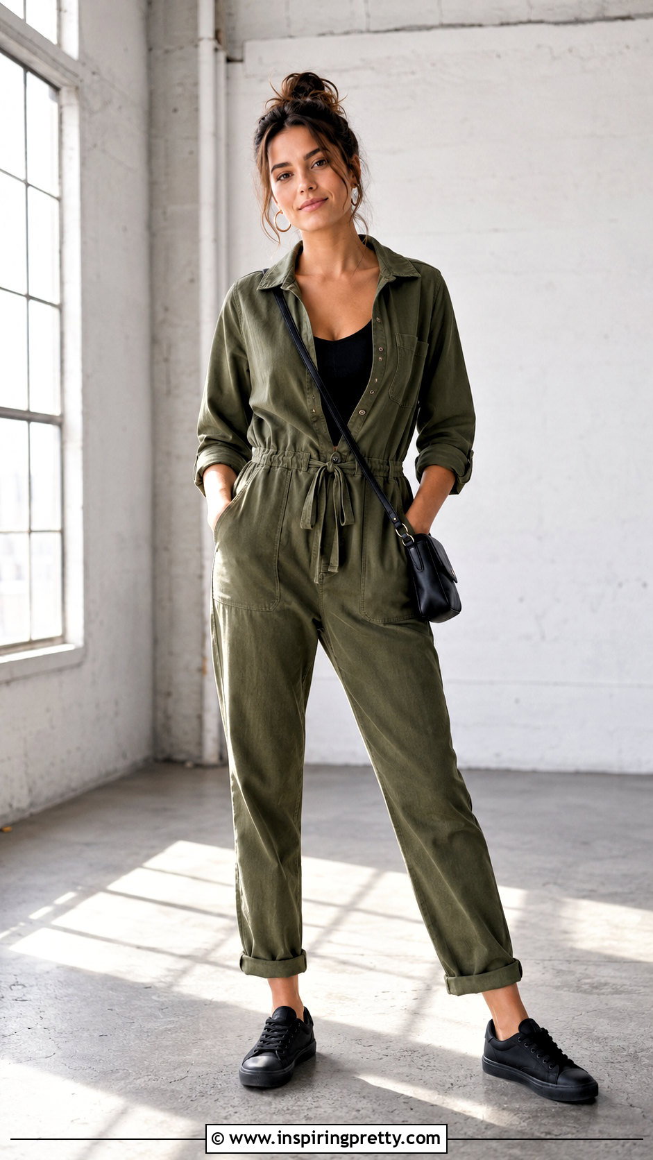 American Eagle Black Tank Top With Utility Jumpsuit - 20 american eagle black tank top outfit ideas