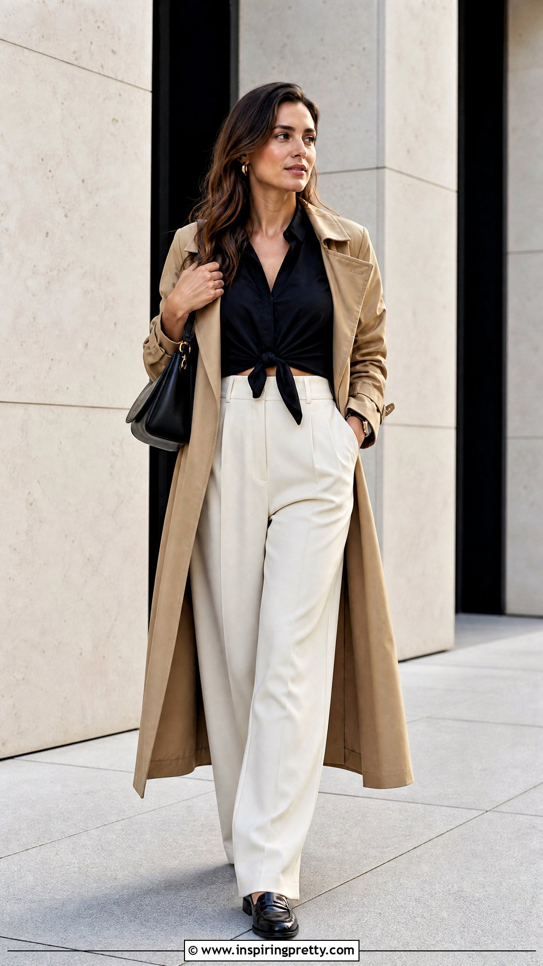 American Eagle Black Tie Front Top With Cream Pants - 25 american eagle tie front top outfit ideas