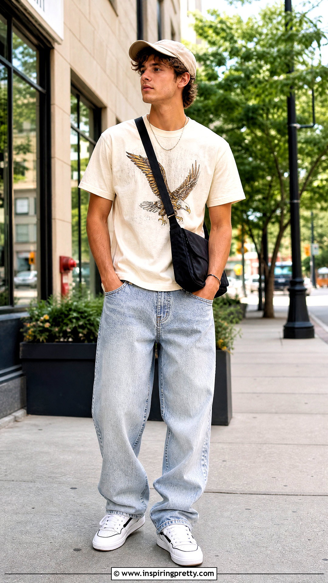 American Eagle Mens Graphic Tee With Baggy Jeans - 20 american eagle men's tops outfit ideas