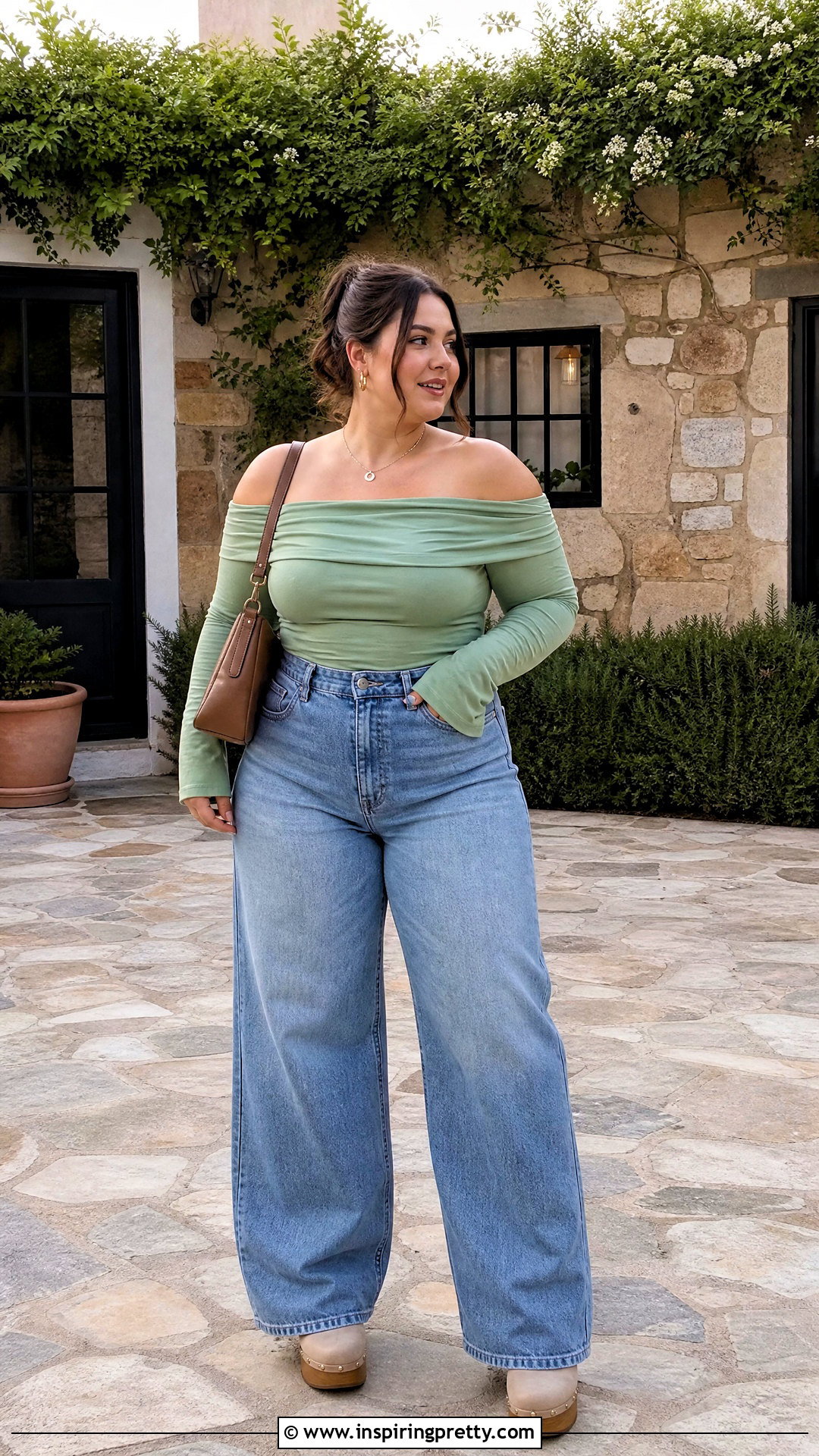 American Eagle Off Shoulder Top With Wide Leg Jeans - 20 american eagle casual top outfit ideas