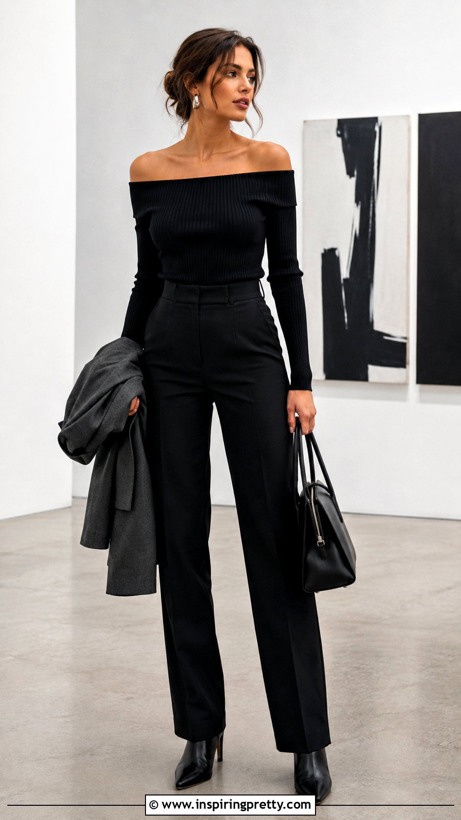 American Eagle Off The Shoulder Top With All Black Outfit - 25 american eagle off the shoulder top outfit ideas