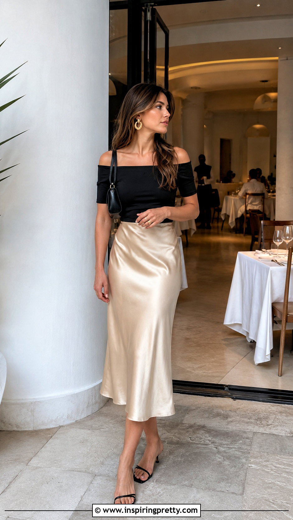 American Eagle Off The Shoulder Top With Satin Midi Skirt - 25 american eagle off the shoulder top outfit ideas