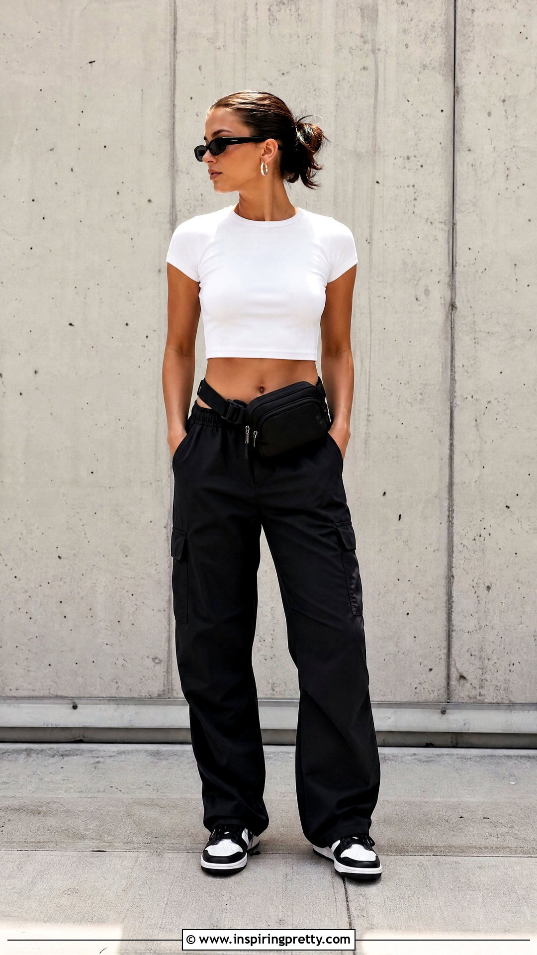 American Eagle White Crop Top With Black Cargo Pants - 20 american eagle white crop top outfit ideas