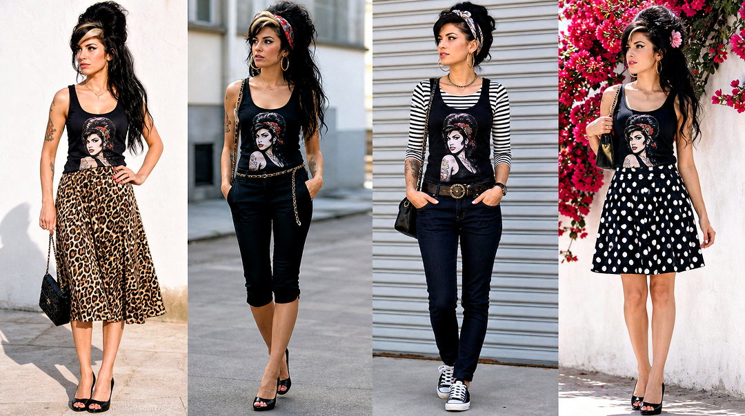 25 Amy Winehouse Tank Top Outfit Ideas for Edgy Retro Looks