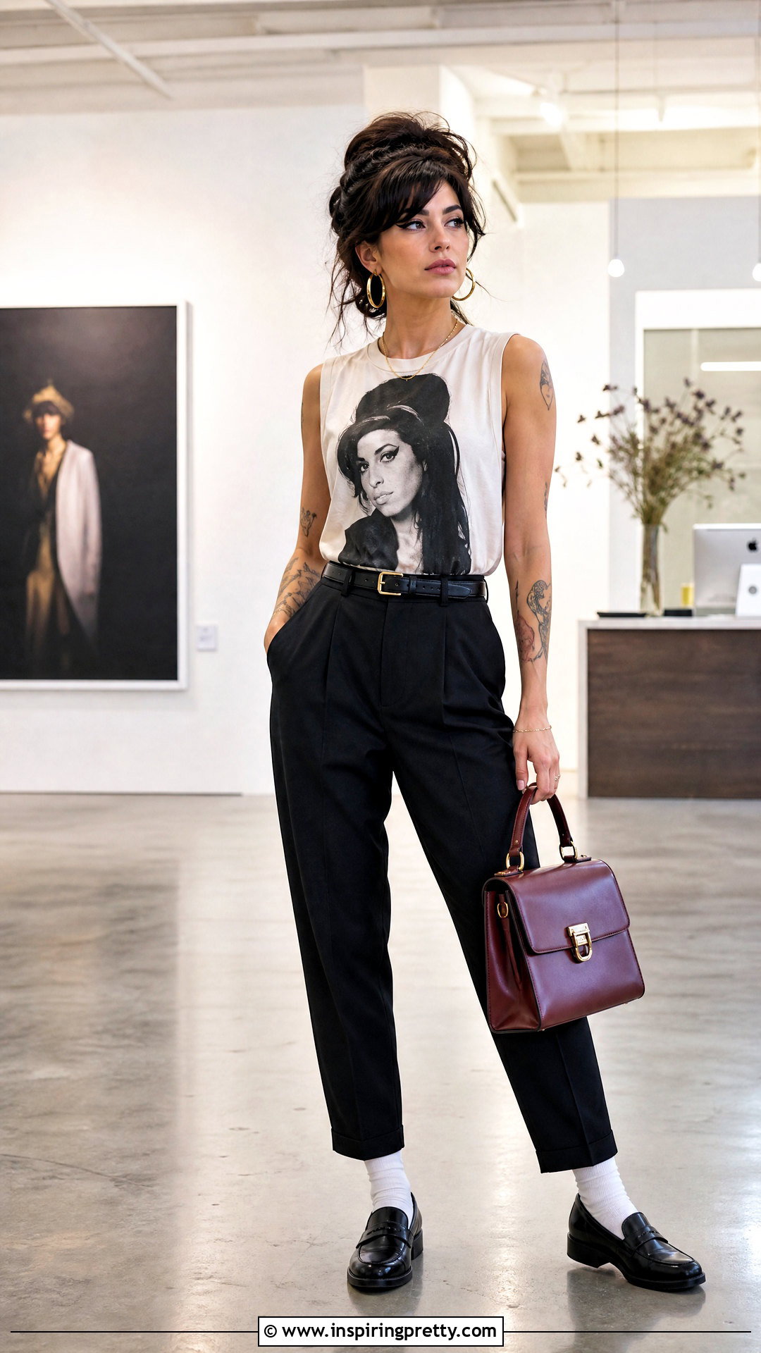 Amy Winehouse Tank Top With High Waisted Trousers - 25 amy winehouse tank top outfit ideas