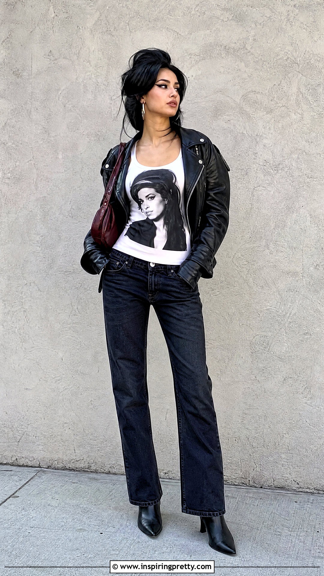 Amy Winehouse Tank Top With Leather Jacket - 25 amy winehouse tank top outfit ideas