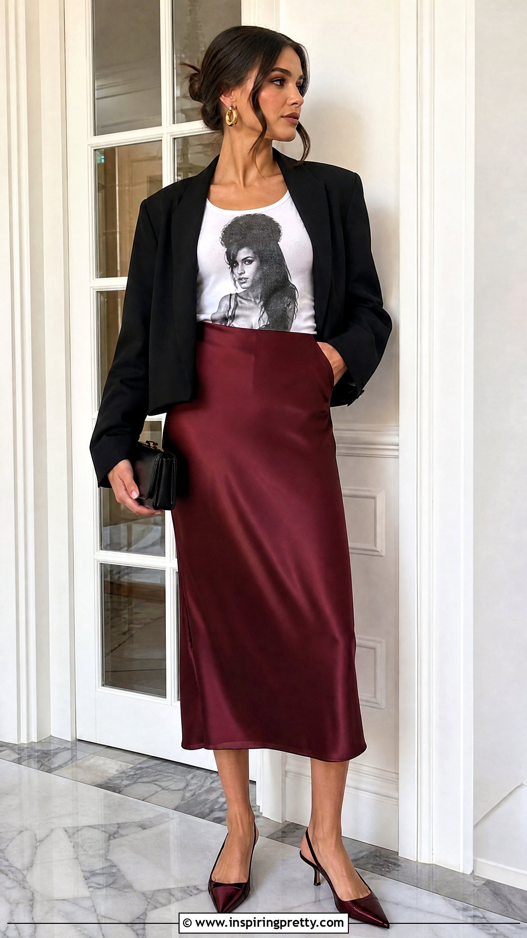Amy Winehouse Tank Top With Satin Midi Skirt - 25 amy winehouse tank top outfit ideas
