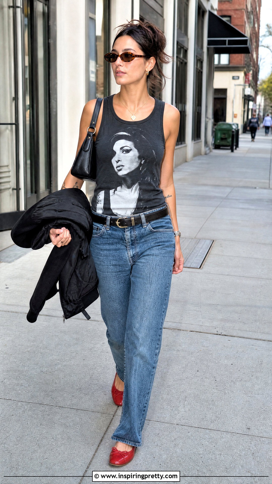 Amy Winehouse Tank Top With Straight Leg Jeans - 25 amy winehouse tank top outfit ideas