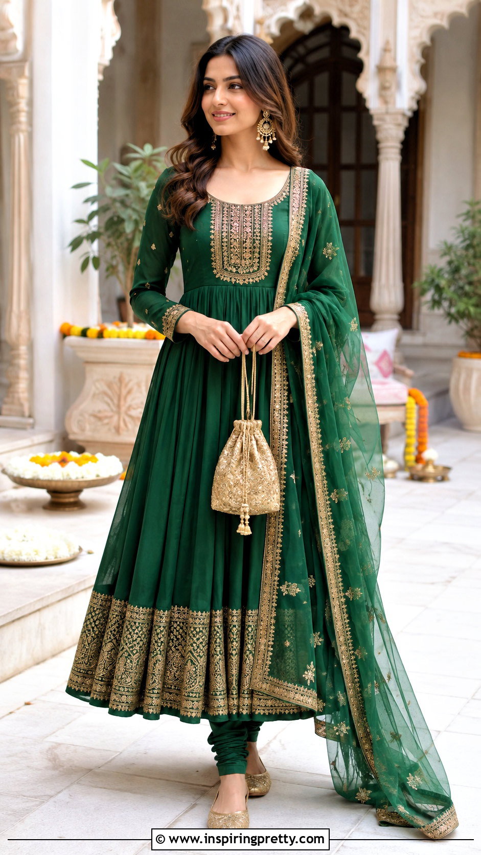 Anarkali Kurti Top With Churidar - 50 kurti top designs for women