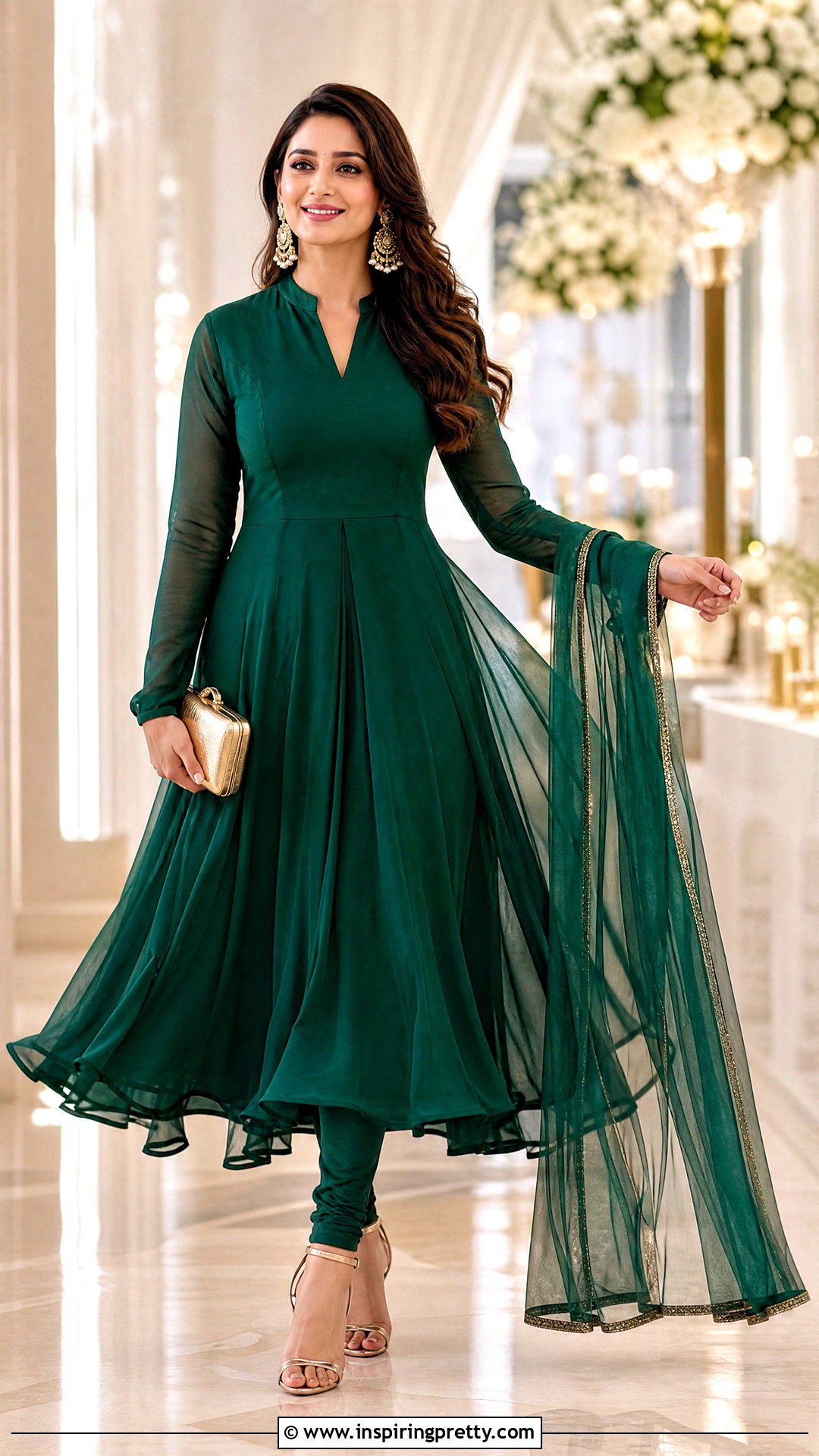 Anarkali Long Kurtha Top With Leggings - 20 long kurtha tops for women