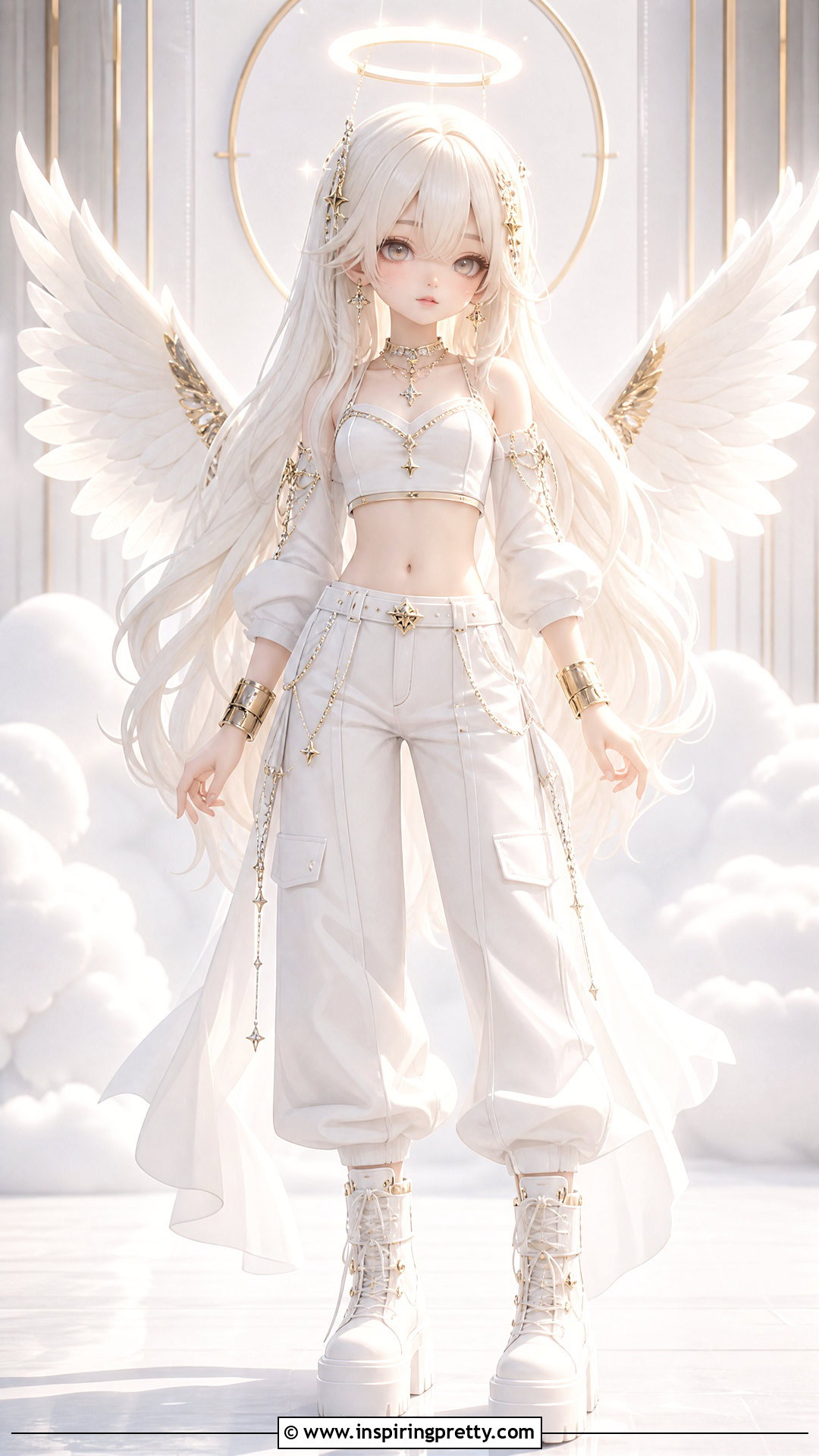 Angel Crop Top And White Pants Outfit - 25 gacha life crop top outfit ideas