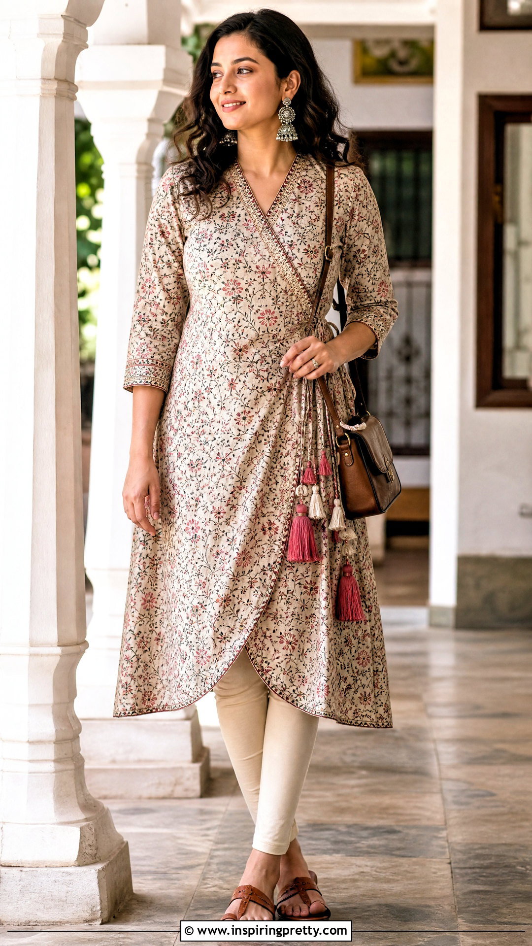 Angrakha Kurti With Leggings - 50 traditional tops for women