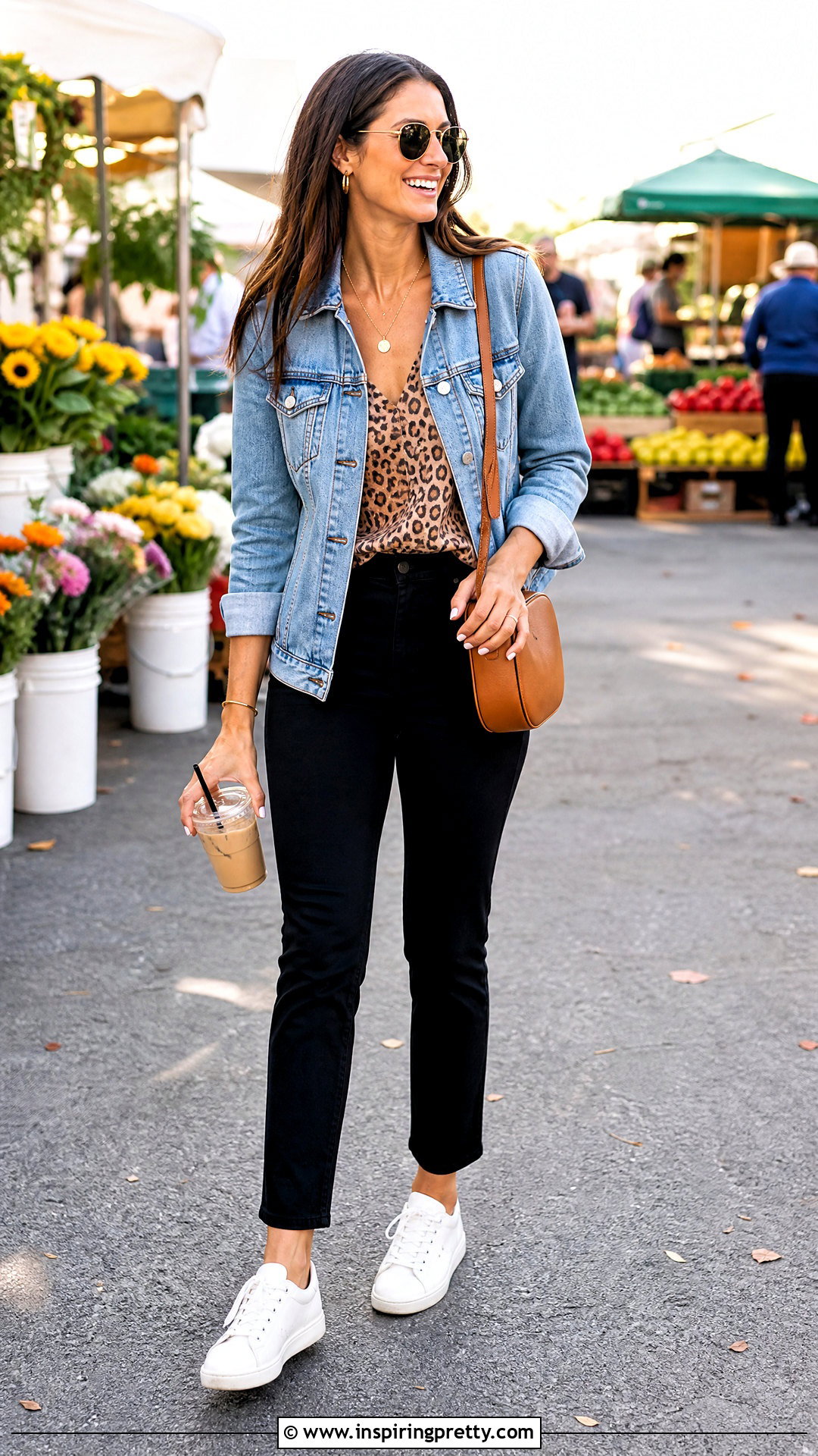 Animal Print Top With Denim Jacket - what to wear with animal print top (25 ways)