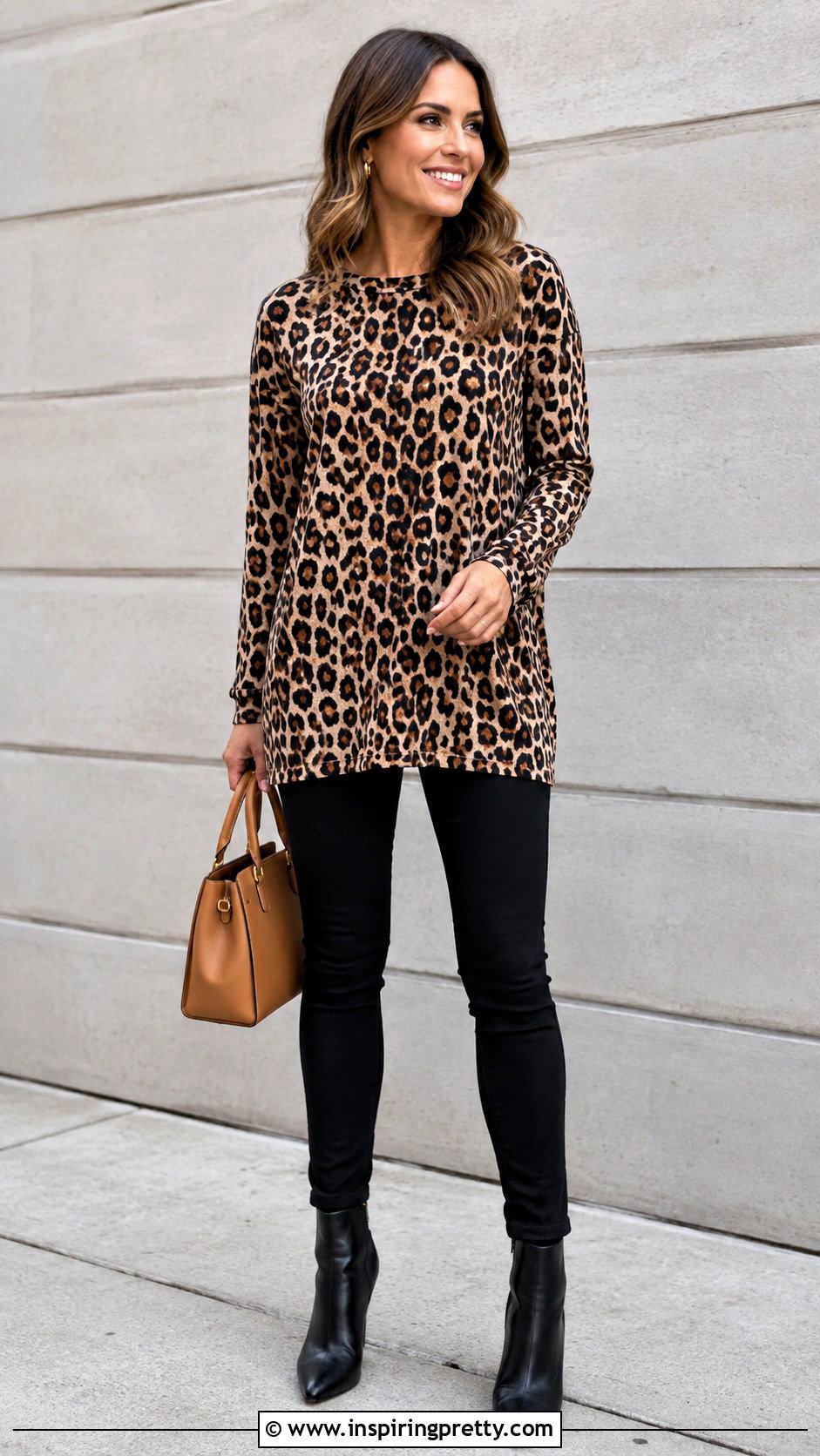 Animal Print Tunic Top With Black Jeans - 50 tunic tops with jeans