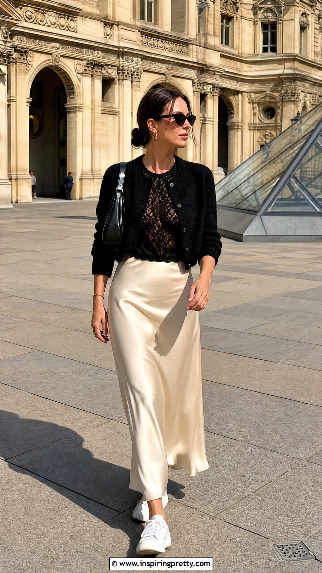 Anine Bing Lace Top With A Slip Skirt And Sneakers - 20 anine bing lace top outfit ideas