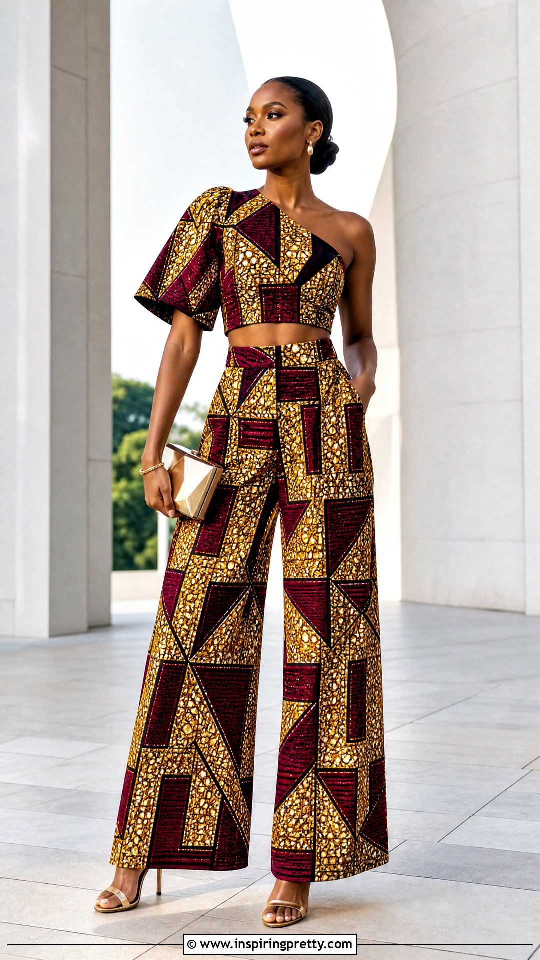 Ankara Asymmetric Crop Top And Palazzo Pants - 50 ankara crop top and palazzo pants