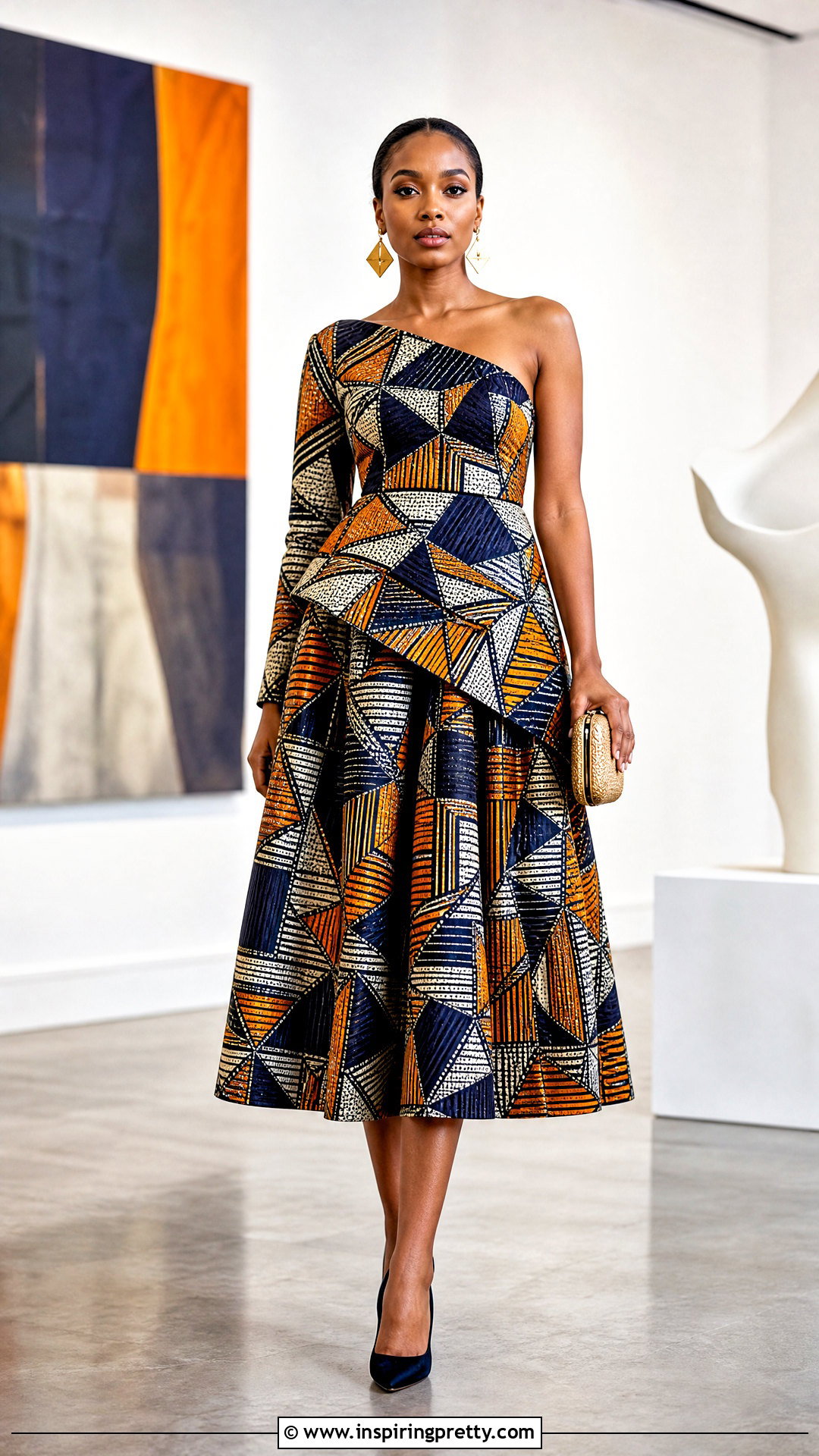 Ankara Asymmetrical Top And Full Skirt Outfit - 50 ankara top and skirt outfits