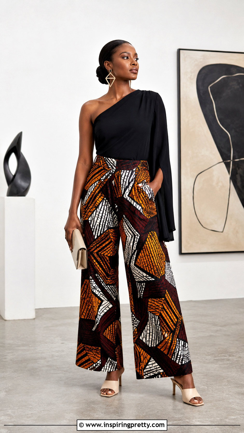 Ankara Baggy Trousers With Asymmetrical Top - 50 Ankara Baggy Trousers And Top