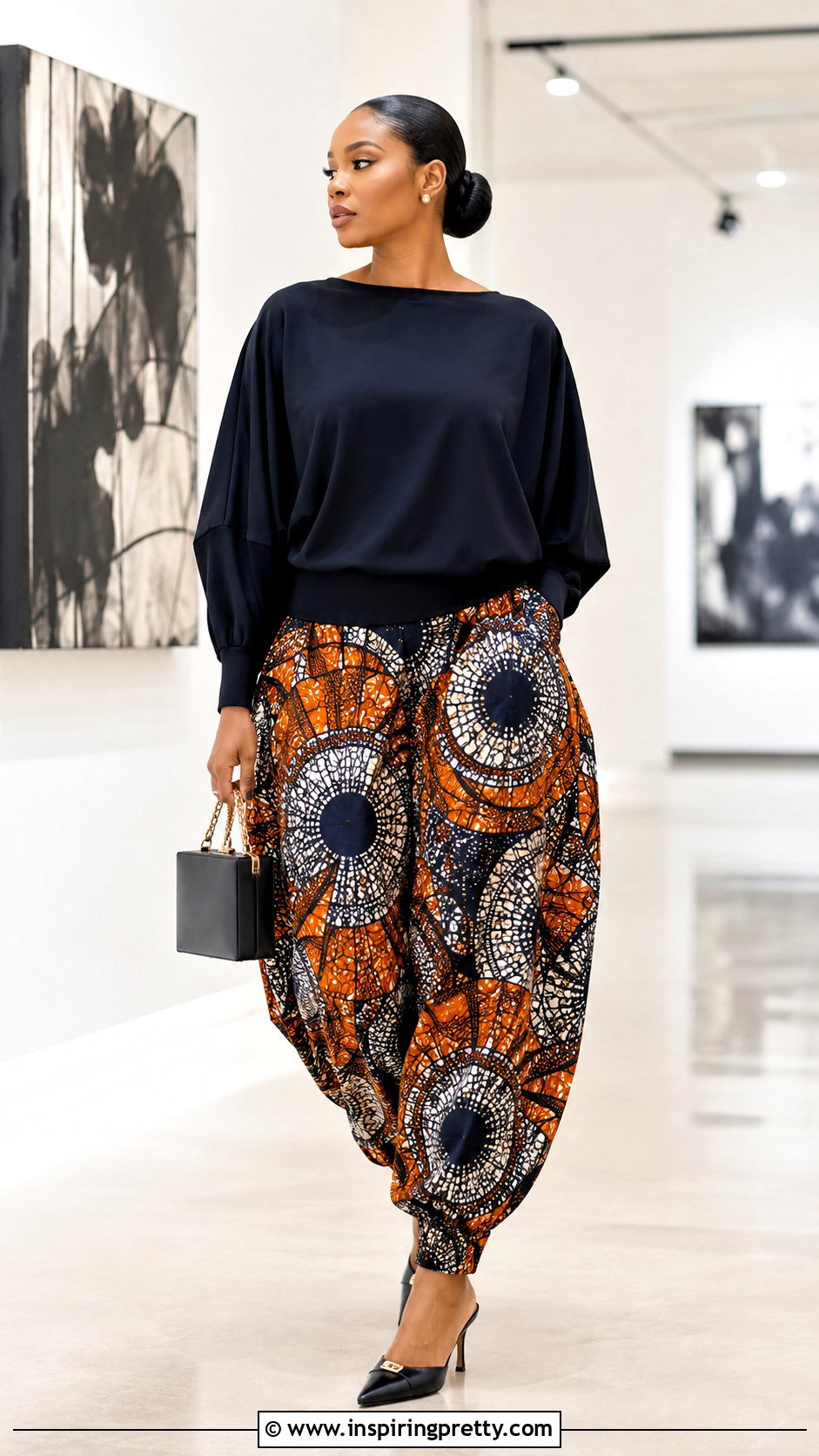Ankara Baggy Trousers With Batwing Top - 50 Ankara Baggy Trousers And Top
