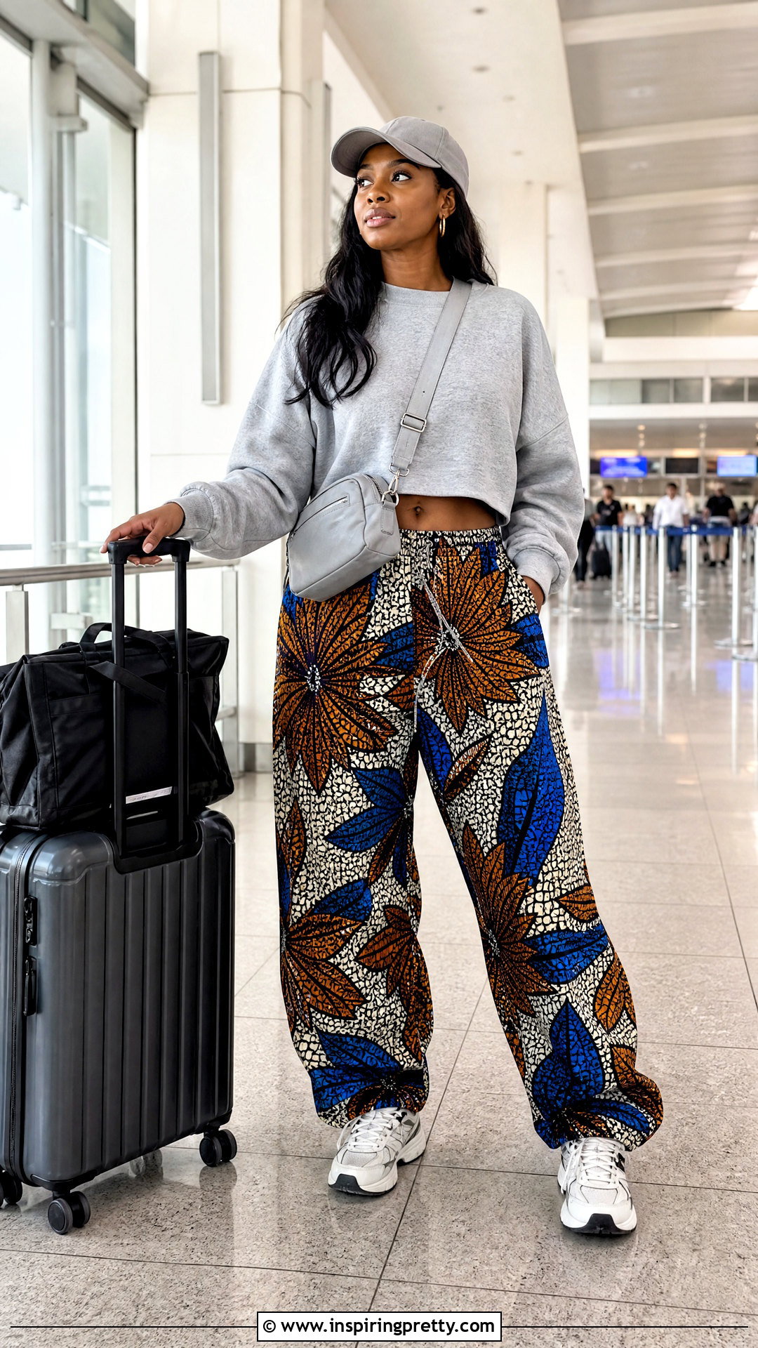 Ankara Baggy Trousers With Cropped Sweatshirt - 50 Ankara Baggy Trousers And Top