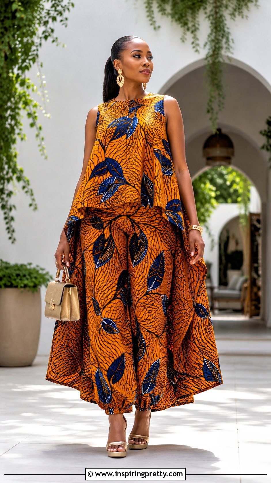 Ankara Baggy Trousers With High Low Top - 50 Ankara Baggy Trousers And Top