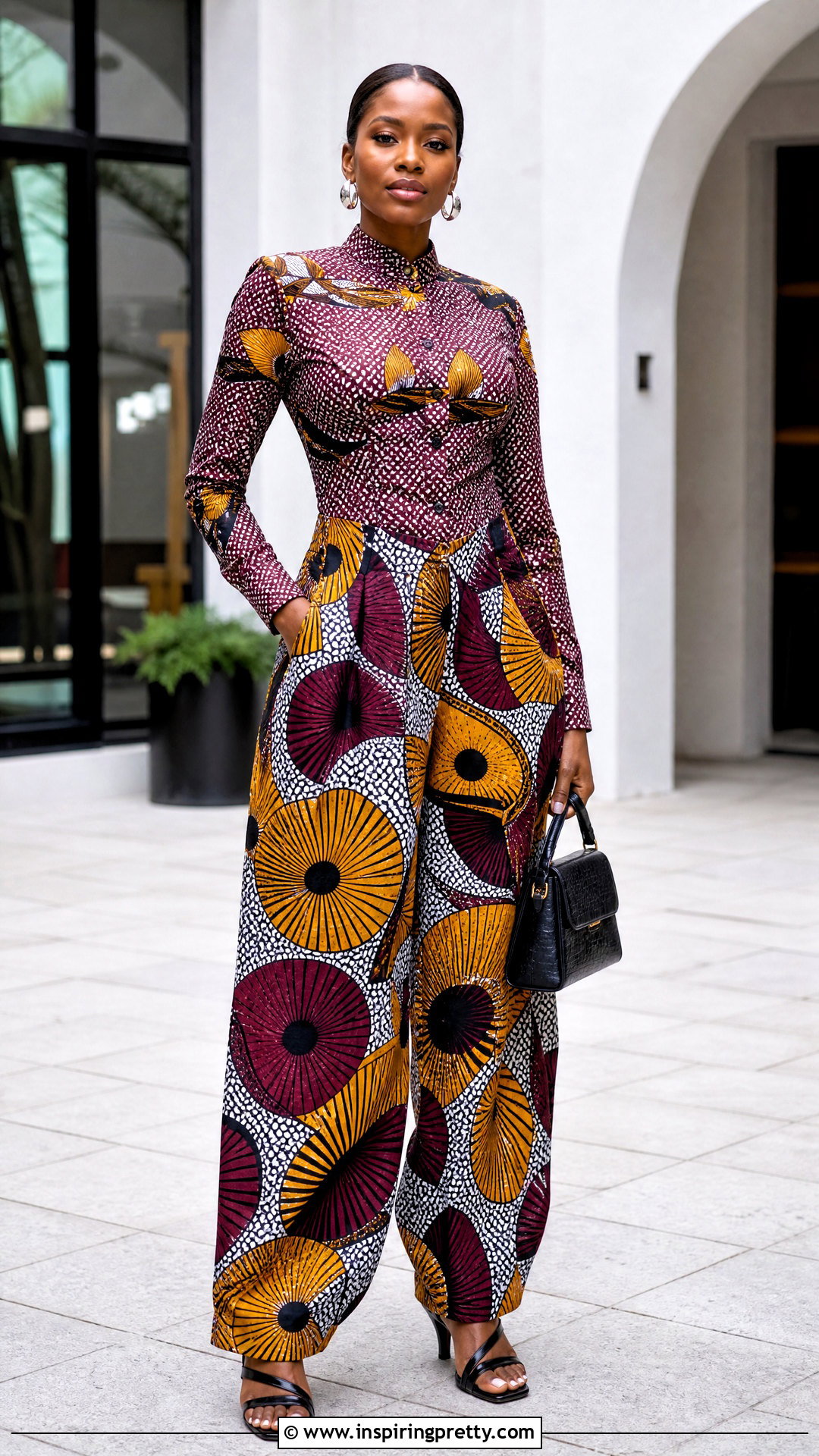 Ankara Baggy Trousers With Mixed Print Top - 50 Ankara Baggy Trousers And Top