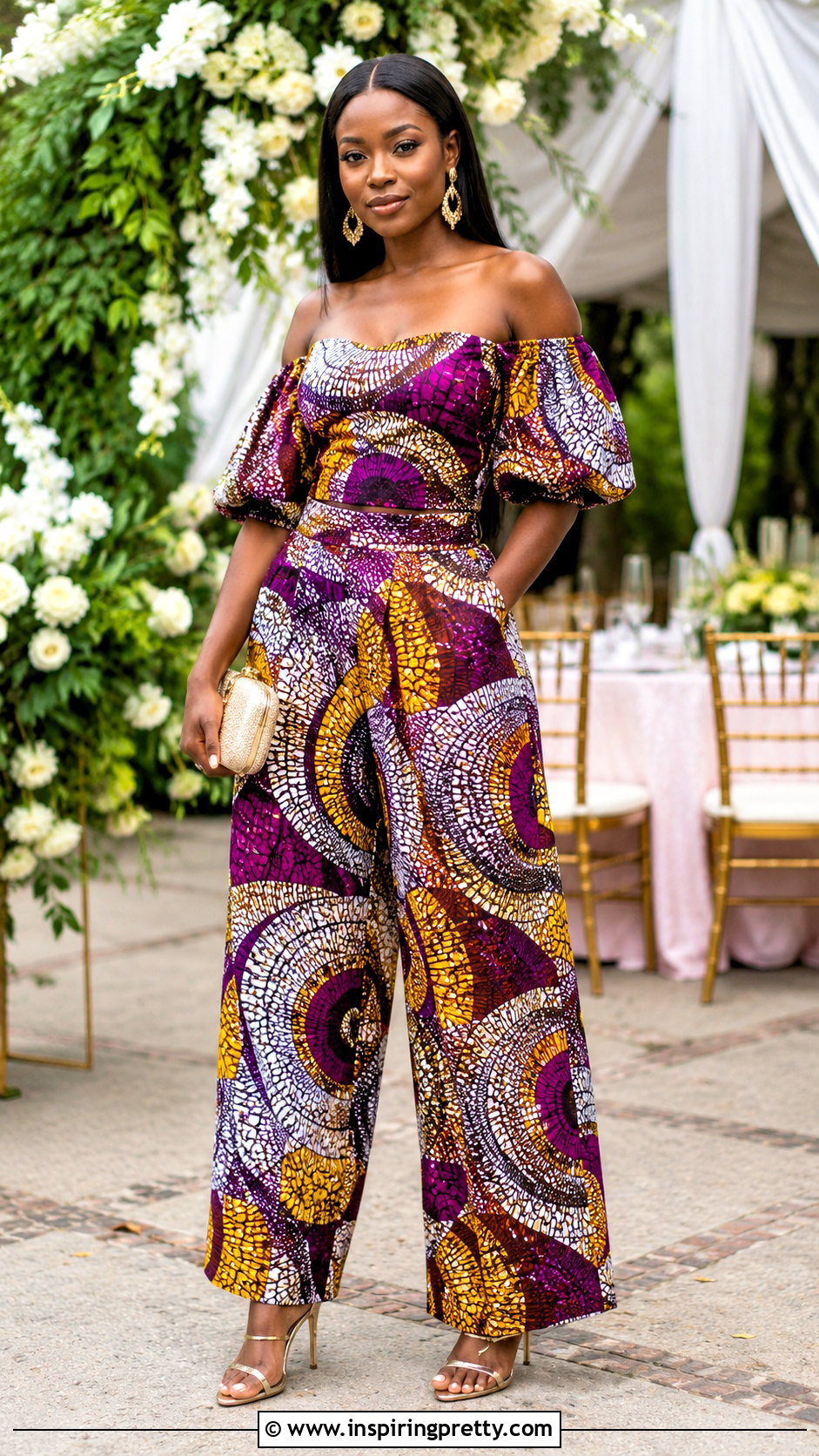 Ankara Baggy Trousers With Off Shoulder Top - 50 Ankara Baggy Trousers And Top