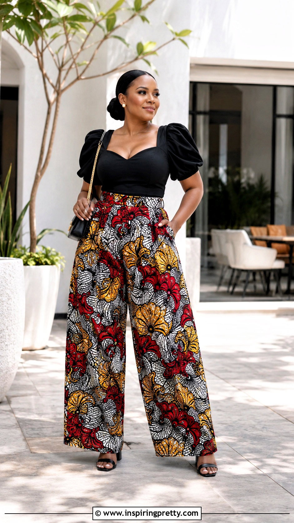Ankara Baggy Trousers With Puff Sleeve Top - 50 Ankara Baggy Trousers And Top