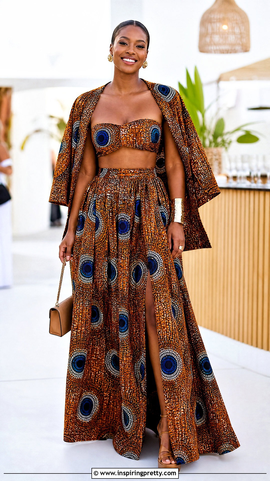 Ankara Bandeau Top And High Waist Maxi Skirt Outfit - 50 ankara top and skirt outfits