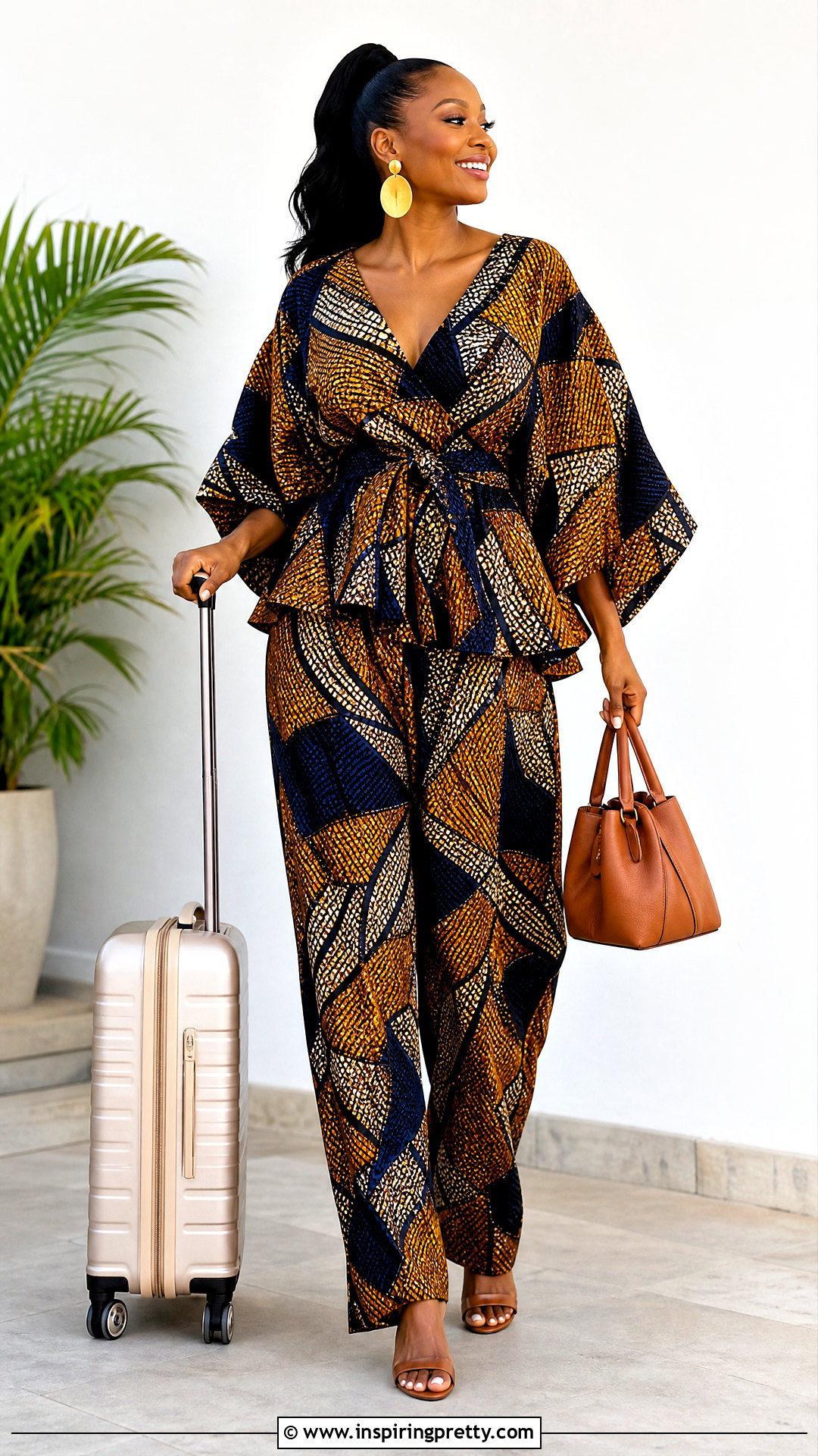 Ankara Batwing Top And Baggy Trouser Set - 50 Ankara Two Pieces Trouser And Tops