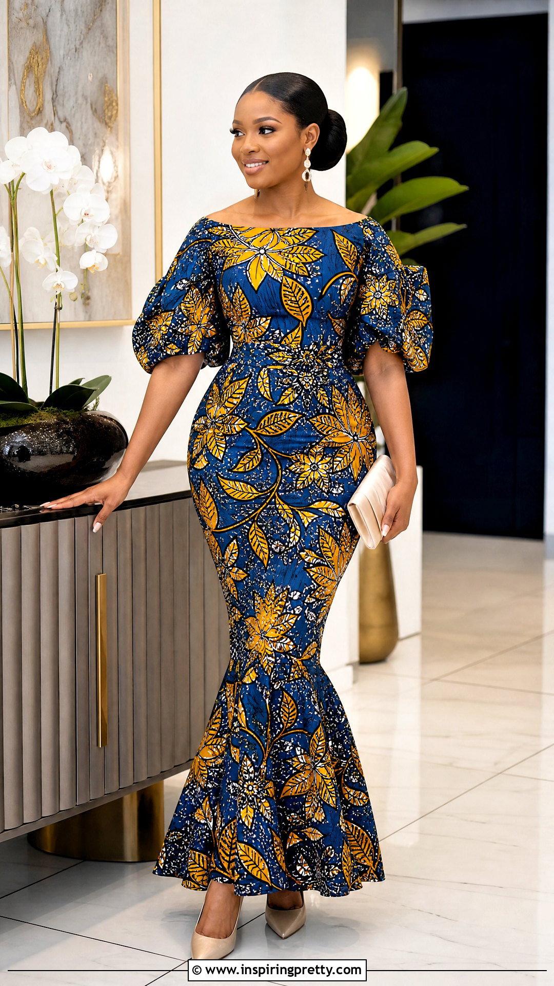 Ankara Boat Neck Top And Fishtail Skirt Outfit - 50 ankara top and skirt outfits