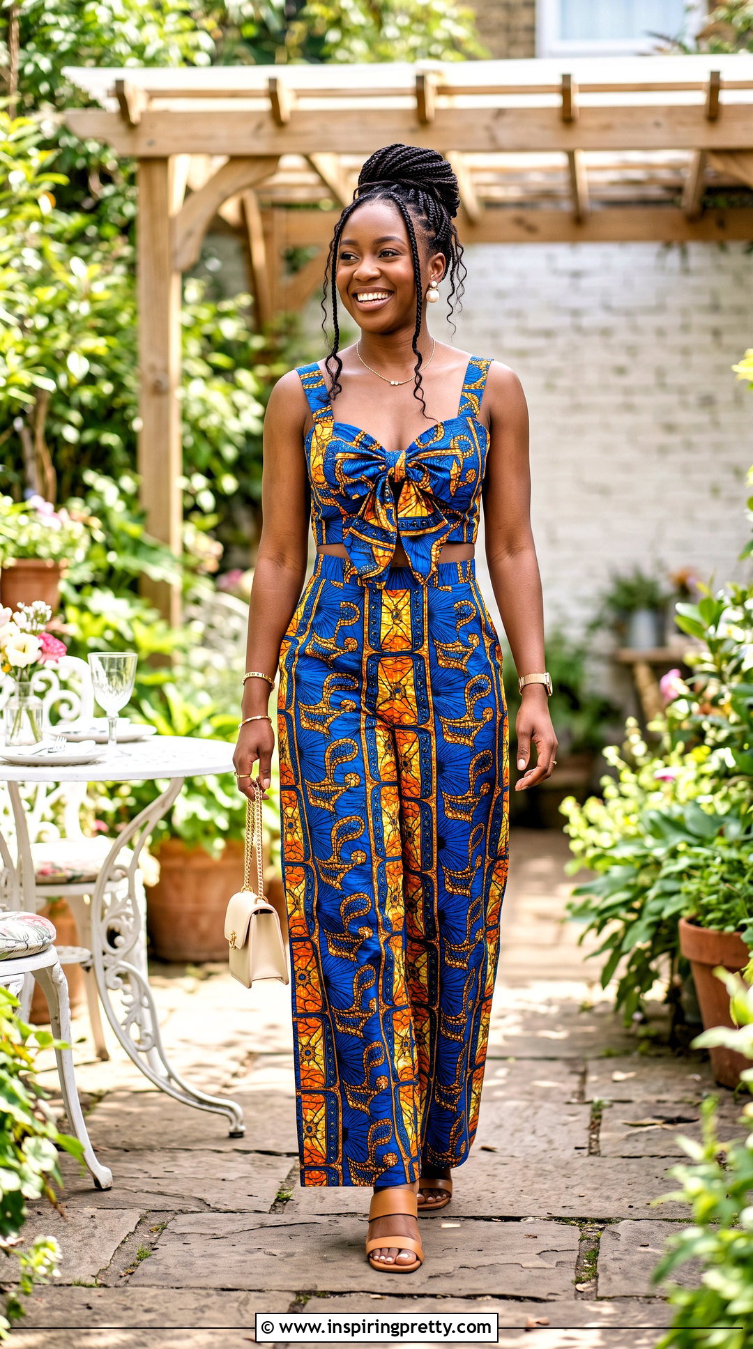 Ankara Bow Front Crop Top And Palazzo Pants - 50 ankara crop top and palazzo pants
