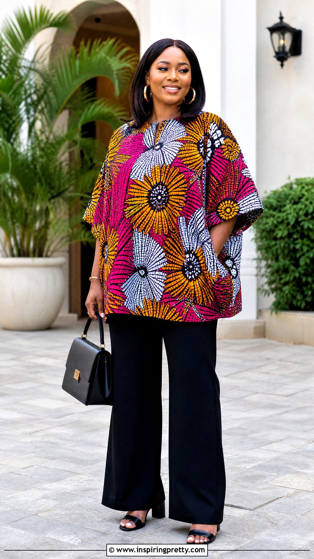 Ankara Bubu Top With Wide Leg Pants - 50 bubu top style ideas