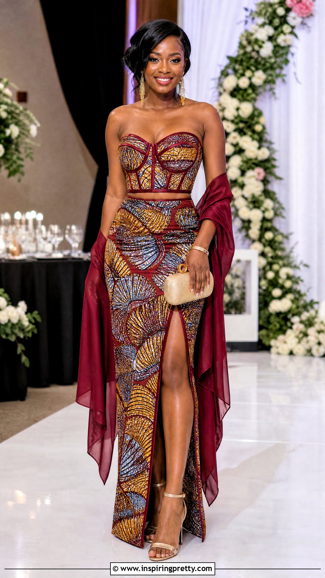 Ankara Bustier Top And Slit Maxi Skirt Outfit - 50 ankara top and skirt outfits