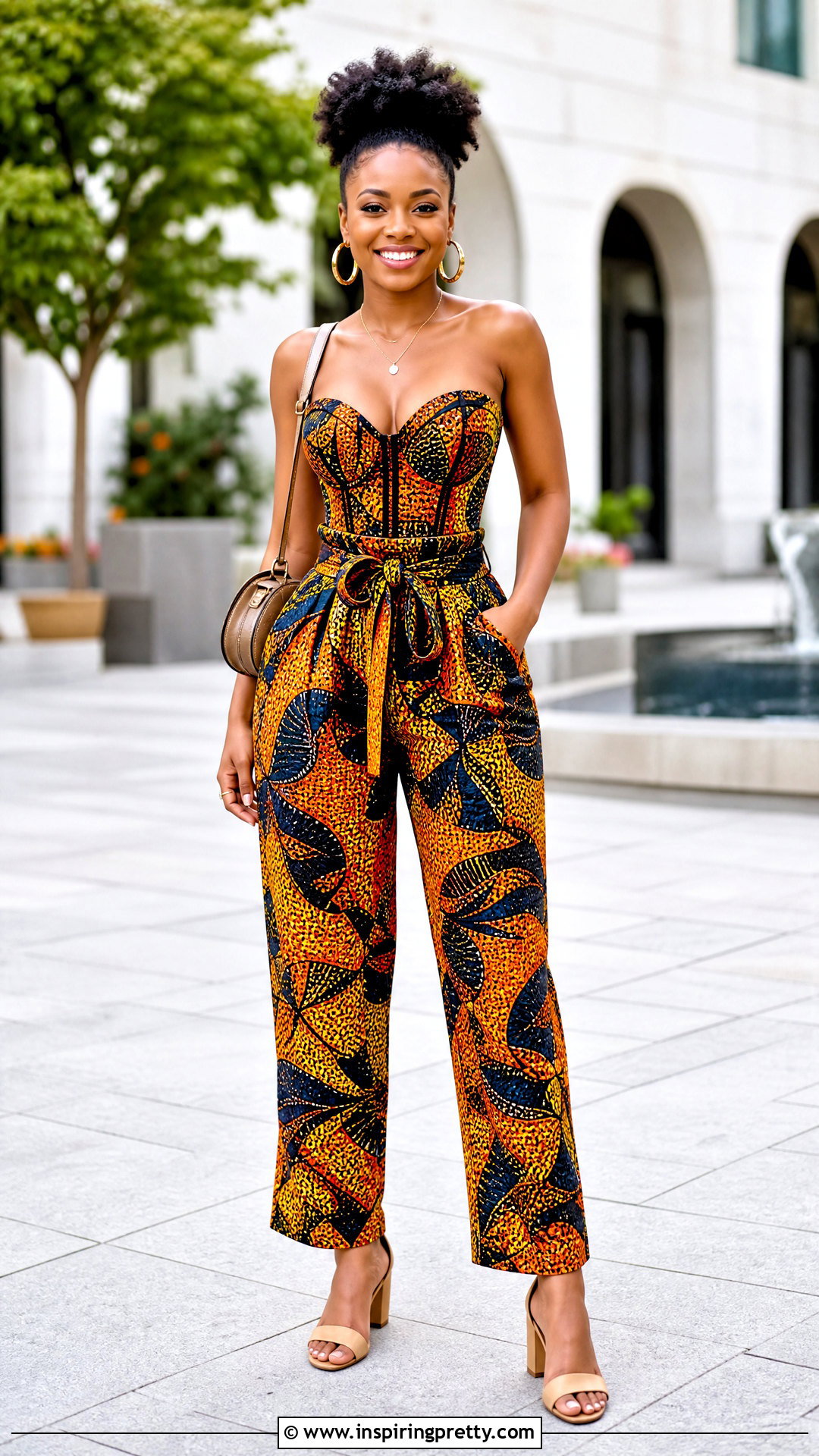 Ankara Bustier Top With Paper Bag Trousers - 50 trouser and top ankara styles
