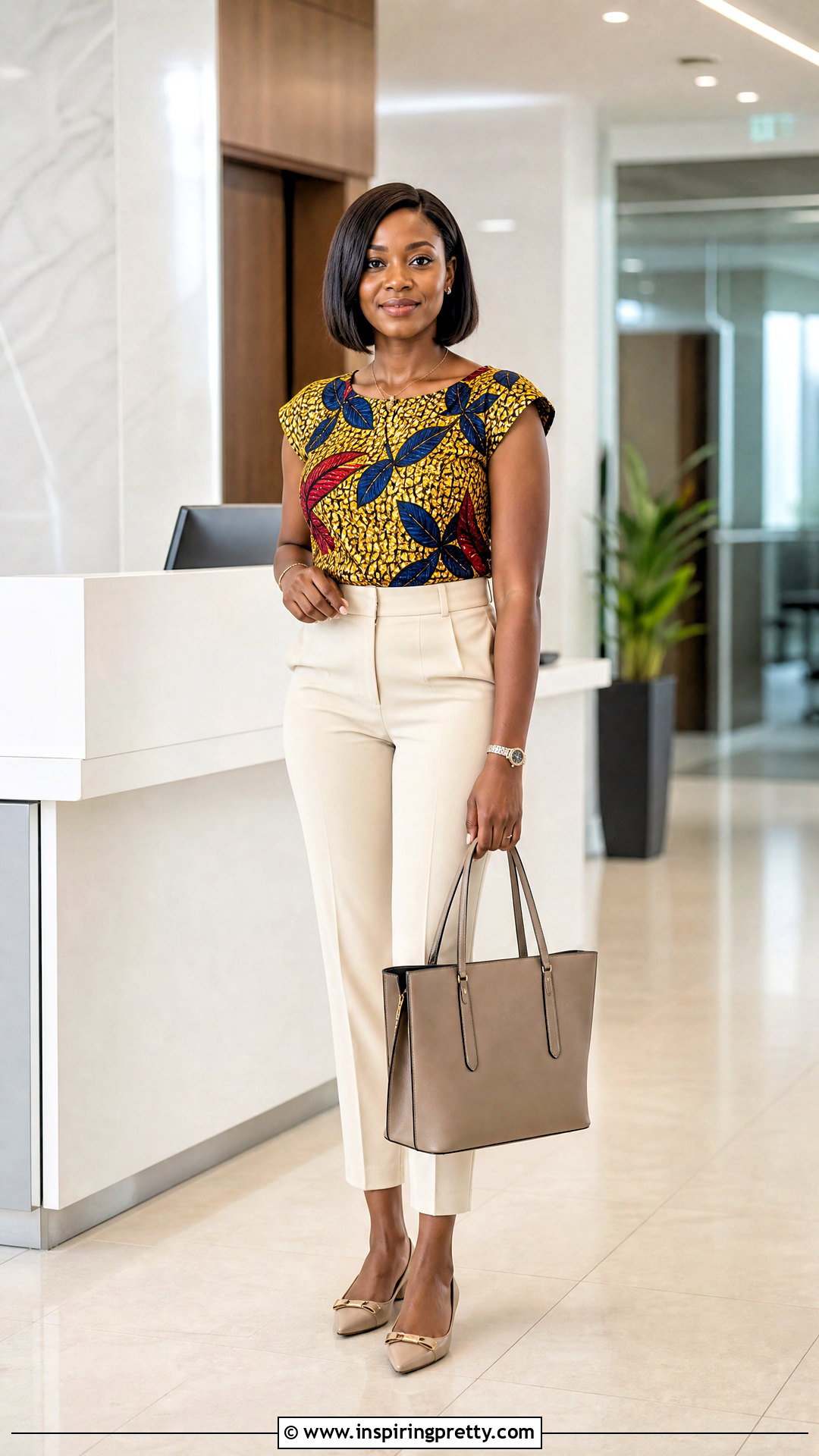 Ankara Cap Sleeve Top With Ankle Pants - 50 Simple Ankara Top Styles