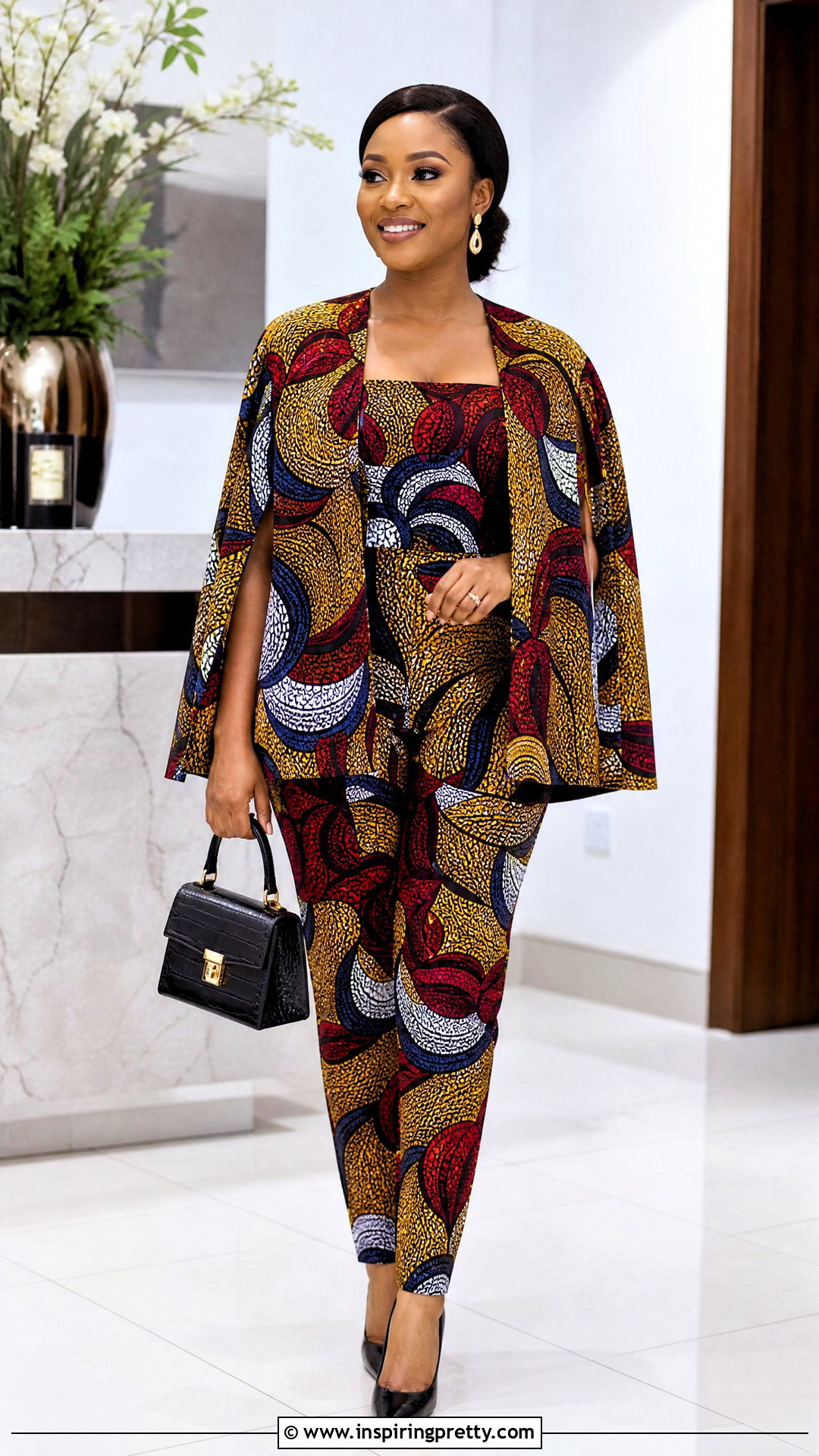 Ankara Cape Top And Narrow Trouser Set - 50 Ankara Two Pieces Trouser And Tops