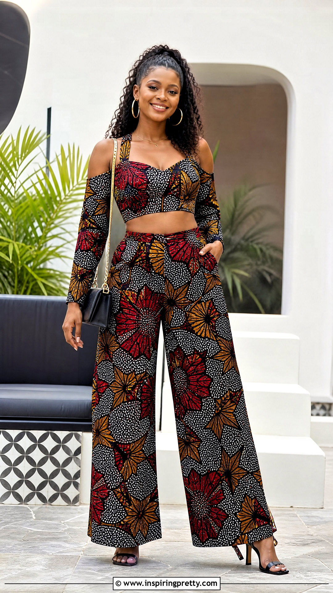 Ankara Cold Shoulder Crop Top And Palazzo Pants - 50 ankara crop top and palazzo pants