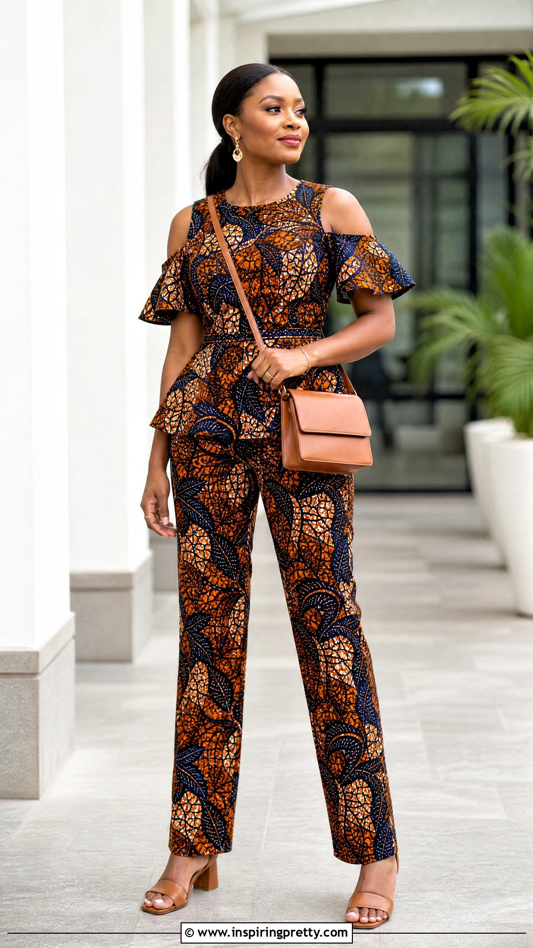 Ankara Cold Shoulder Top And Straight Trouser Set - 50 Ankara Two Pieces Trouser And Tops