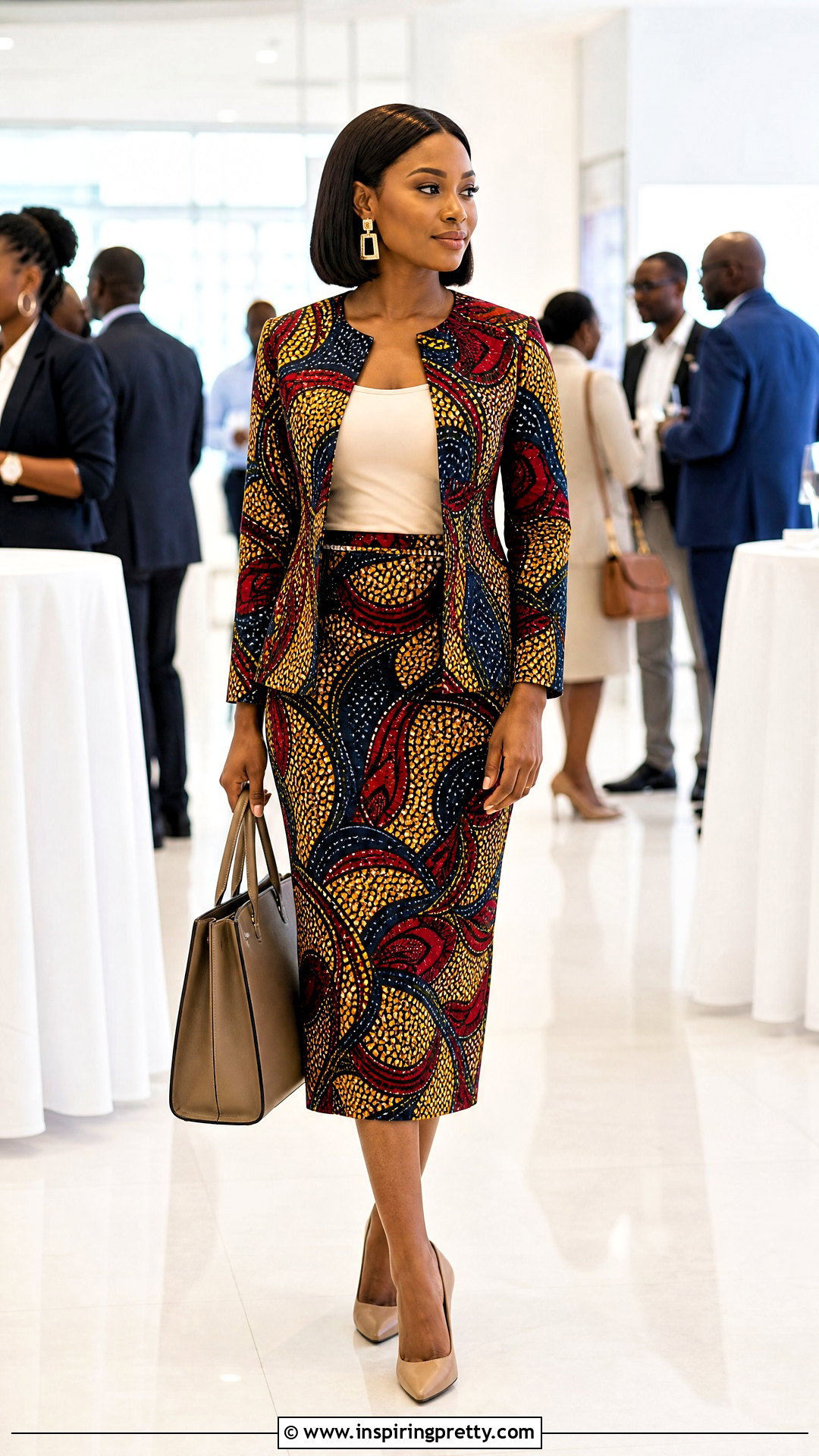Ankara Collarless Jacket Top And Straight Skirt Outfit - 50 ankara top and skirt outfits