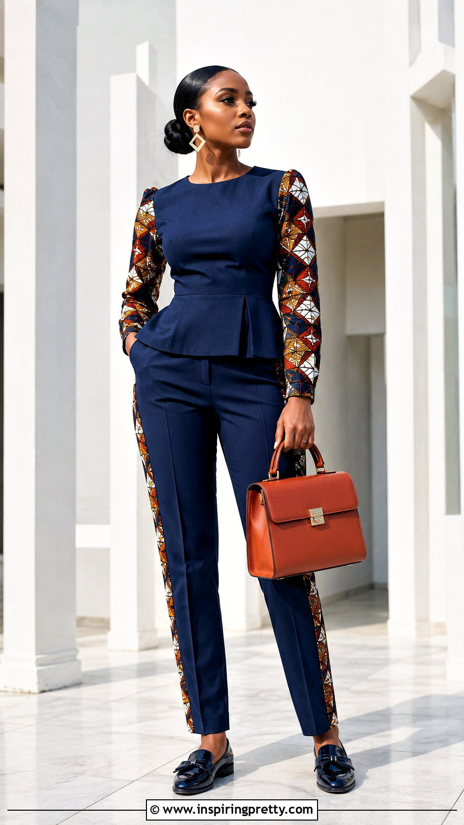 Ankara Color Block Trousers And Matching Top - 50 ankara trousers and top for women