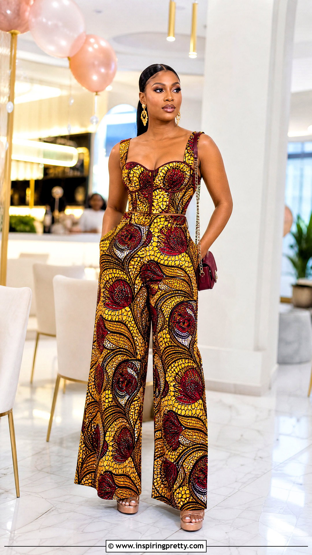 Ankara Corset Top And Wide Leg Trouser Set - 50 Ankara Two Pieces Trouser And Tops