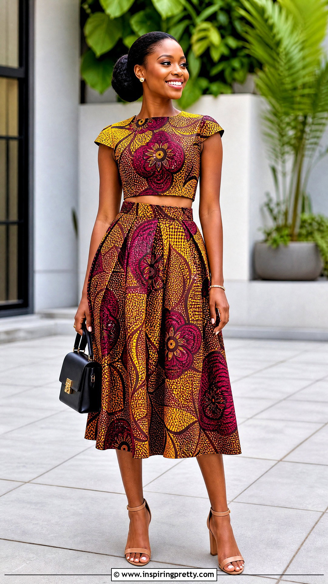 Ankara Crop Top And High Waist Box Pleat Skirt - 50 ankara crop top and skirt high waist outfits