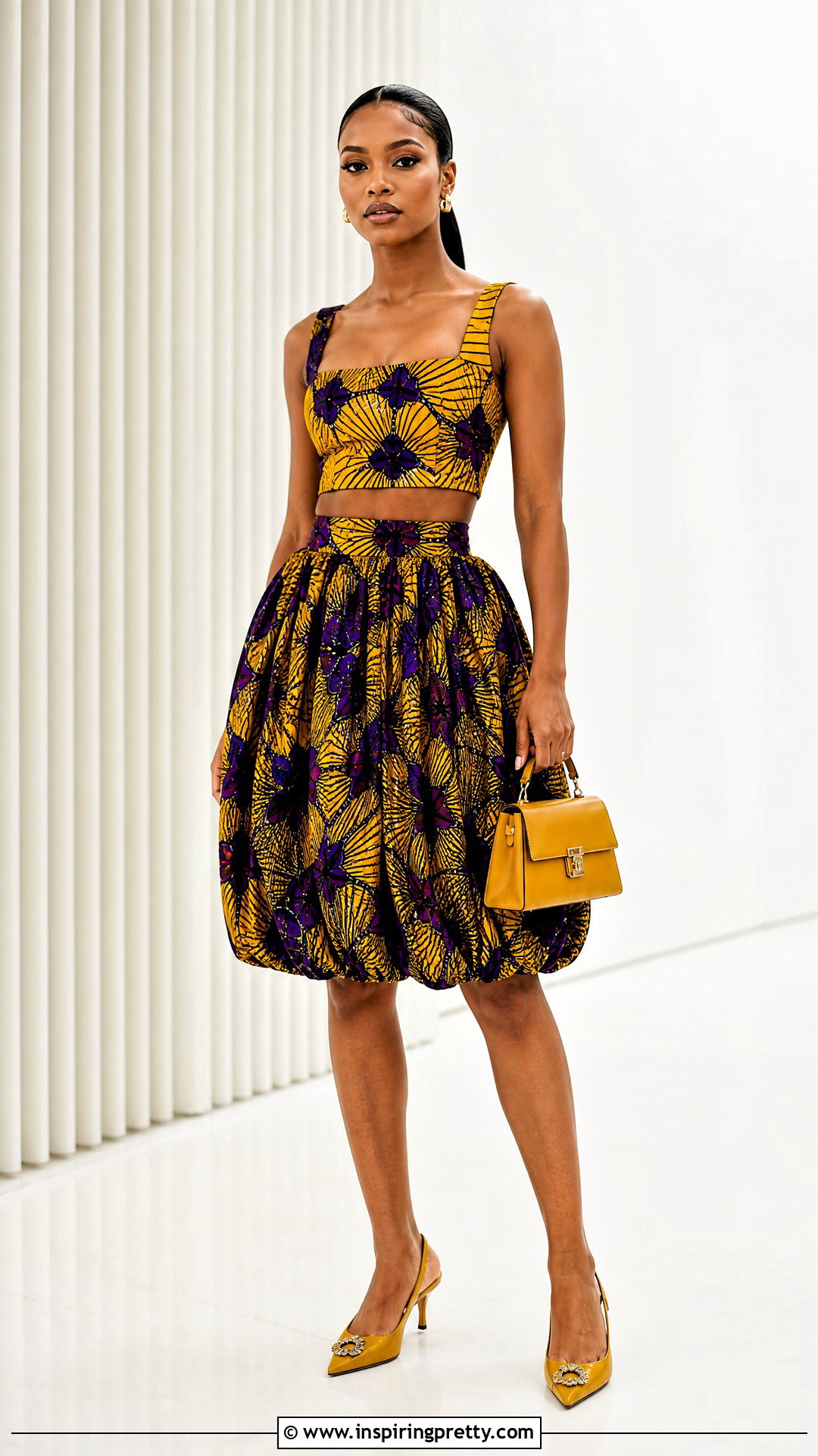 Ankara Crop Top And High Waist Bubble Skirt - 50 ankara crop top and skirt high waist outfits