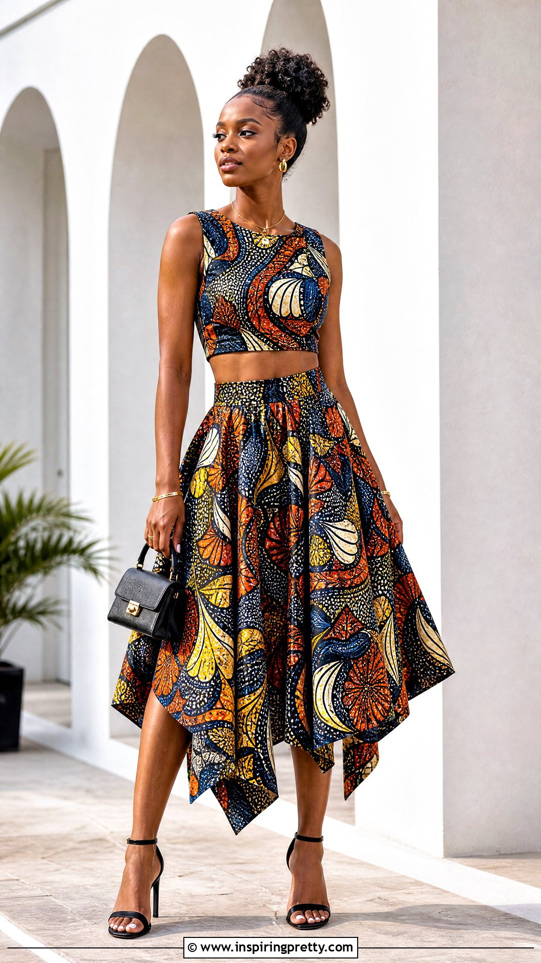 Ankara Crop Top And High Waist Handkerchief Skirt - 50 ankara crop top and skirt high waist outfits