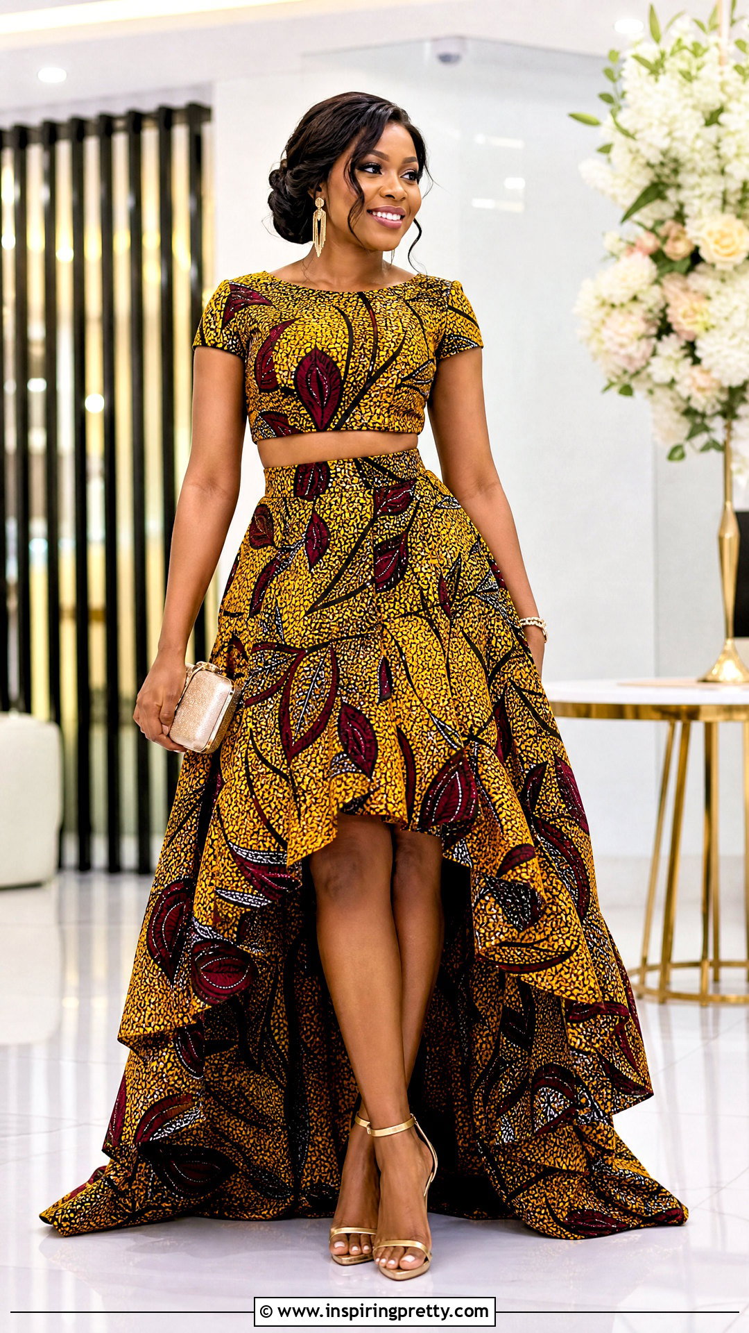 Ankara Crop Top And High Waist High Low Skirt - 50 ankara crop top and skirt high waist outfits