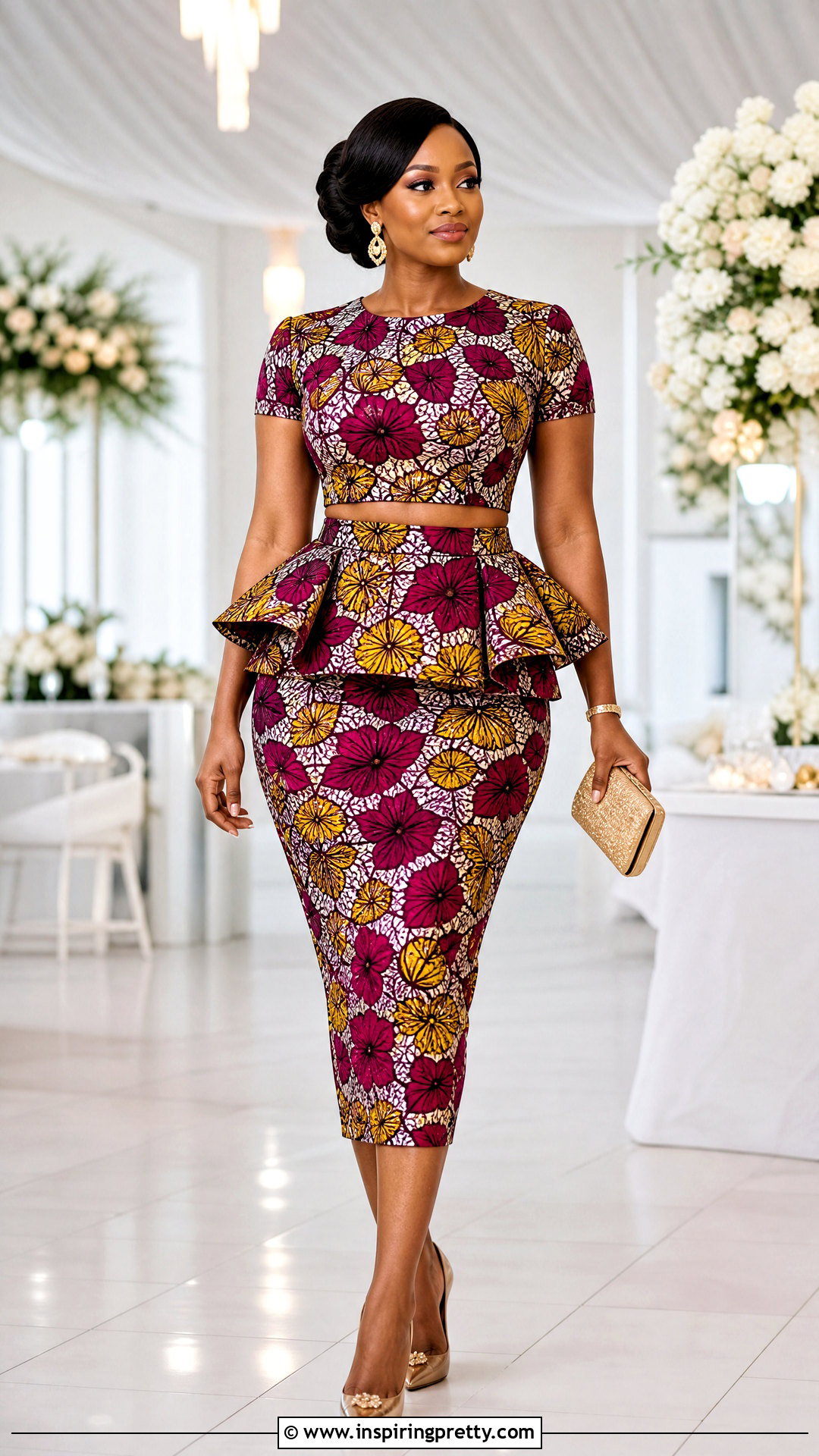 Ankara Crop Top And High Waist Peplum Skirt - 50 ankara crop top and skirt high waist outfits